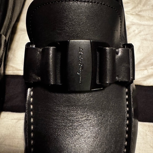 New Salvatore Ferragamo Sardegna Drivers Men's Black Shoes Size 7 1/2 - Picture 13 of 13